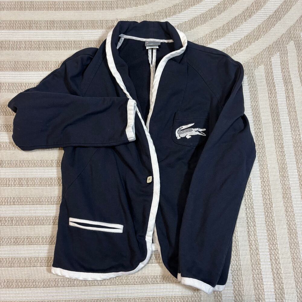 Lacoste Women's LPreppy Navy and White Blazer Jacket Tennis Old Money Wimbeldon